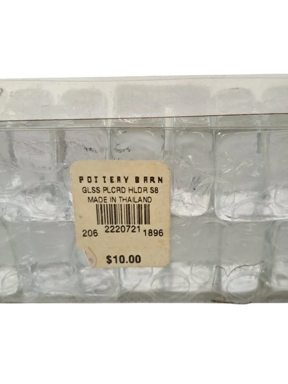 Pottery Barn Placecard Holders Clear Glass Cubes Wedding Shower Display Set 8